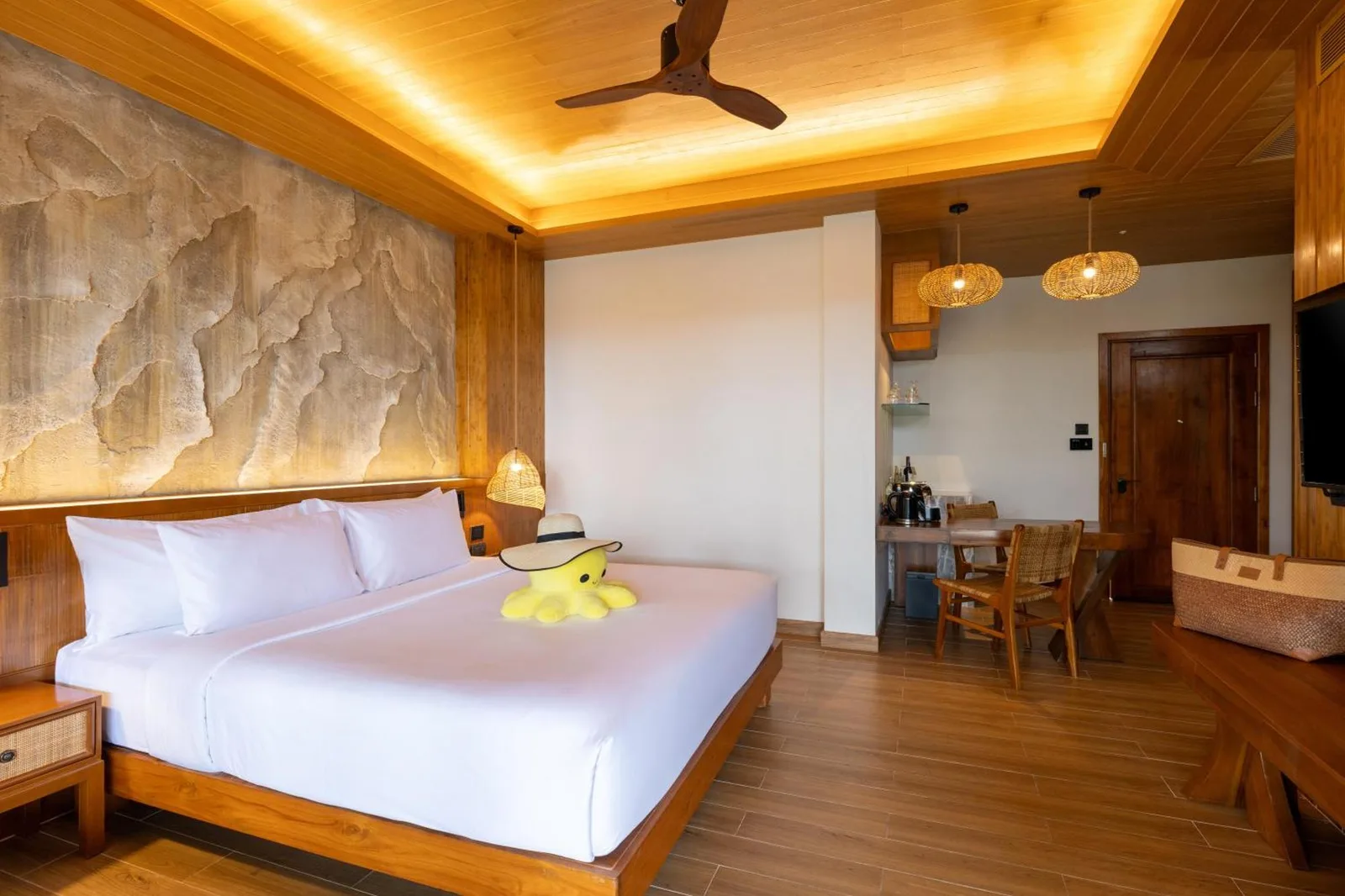 Guest room with modern design at SINAE Phuket Luxury Hotel.
