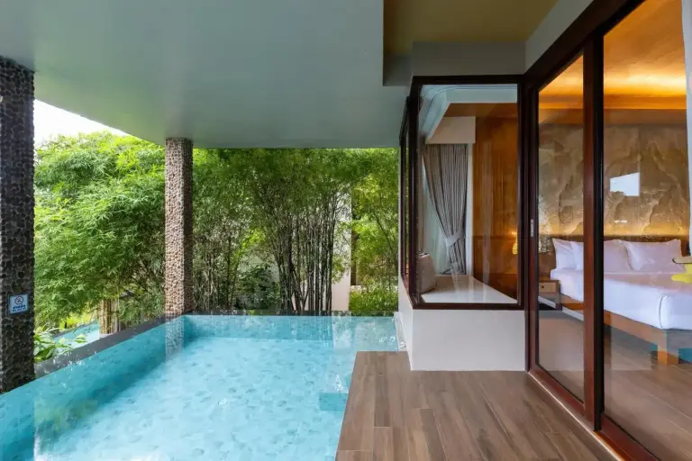 Private pool area at SINAE Phuket Luxury Hotel.
