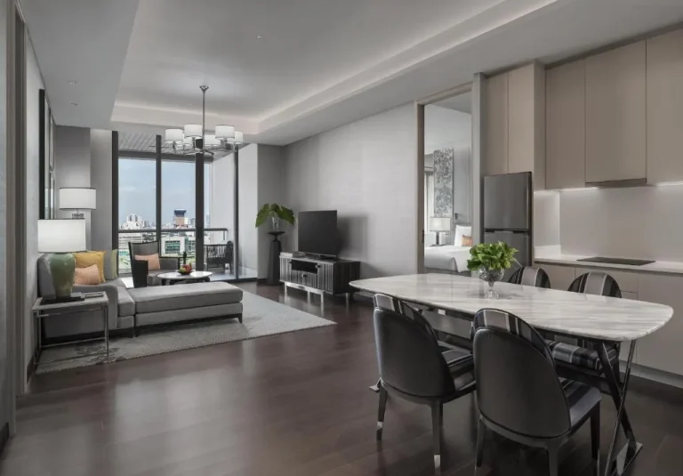 Dining area of a suite in Sindhorn Kempinski Hotel Bangkok