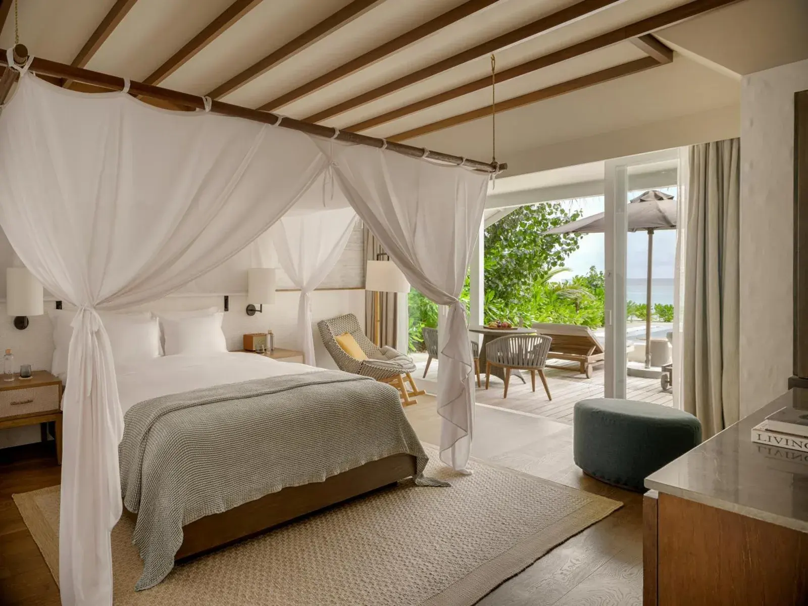 Chambre confortable dans la suite au Six Senses Kanuhura