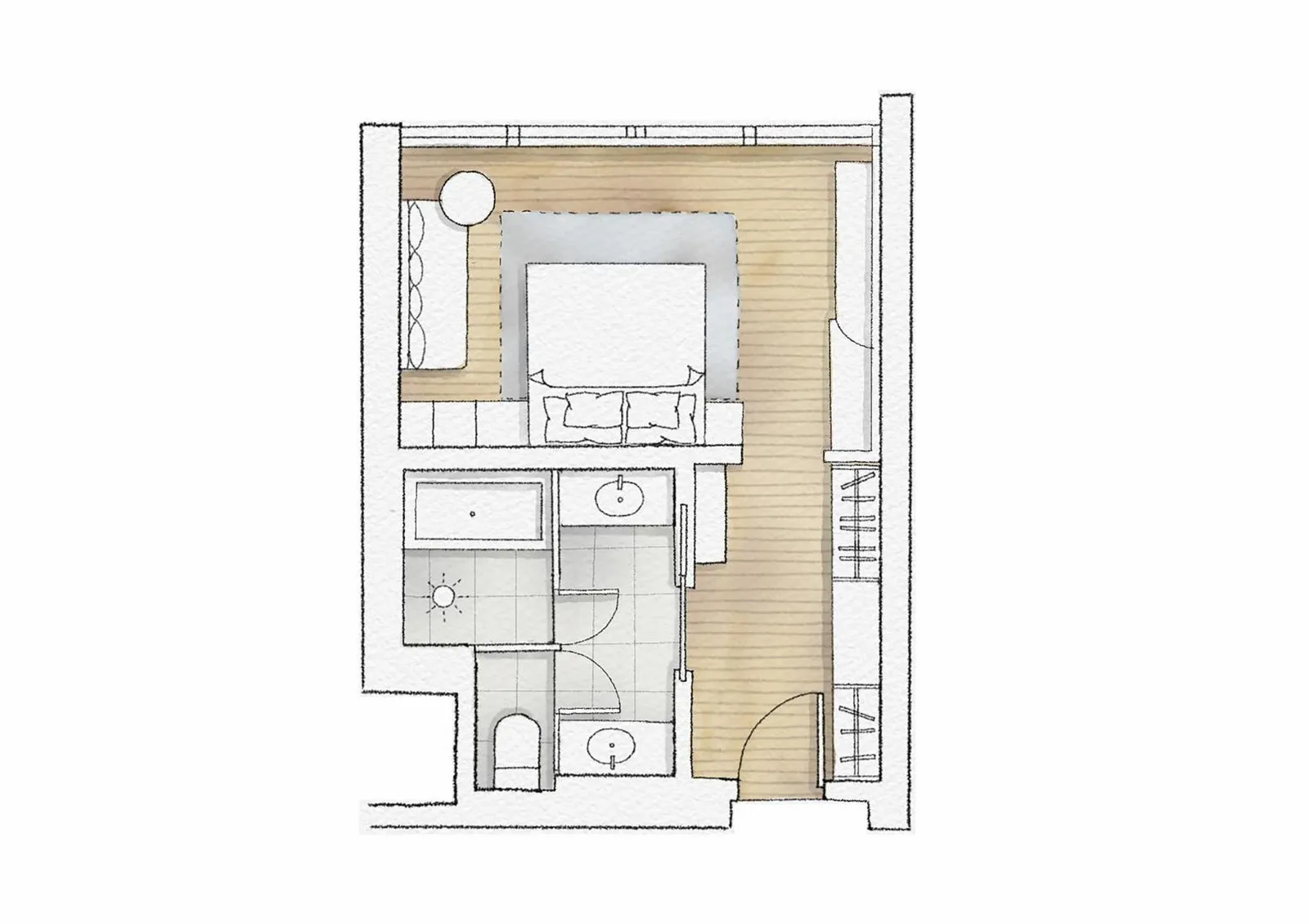 Floor plan of room layout at Six Senses Kyoto