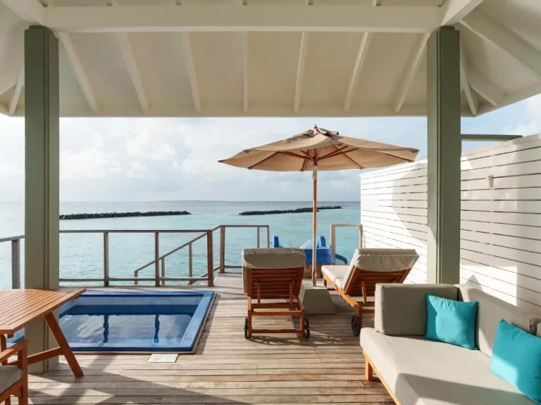 Terrace with an ocean view at Siyam World Maldives