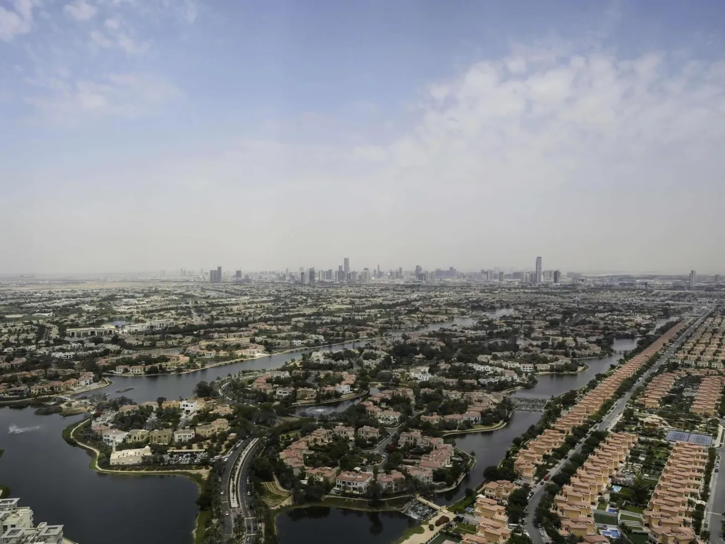 Aerial view of Dubai from SO/Uptown Dubai hotel.
