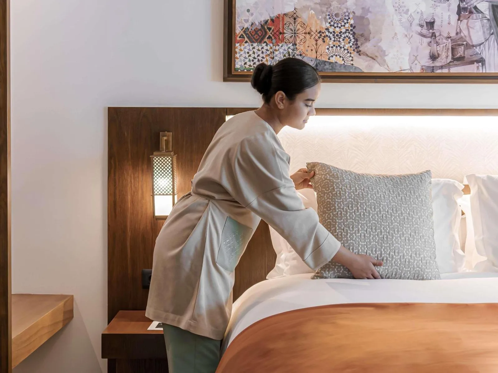 Sofitel Agadir Royal Bay Resort staff arranging bedding