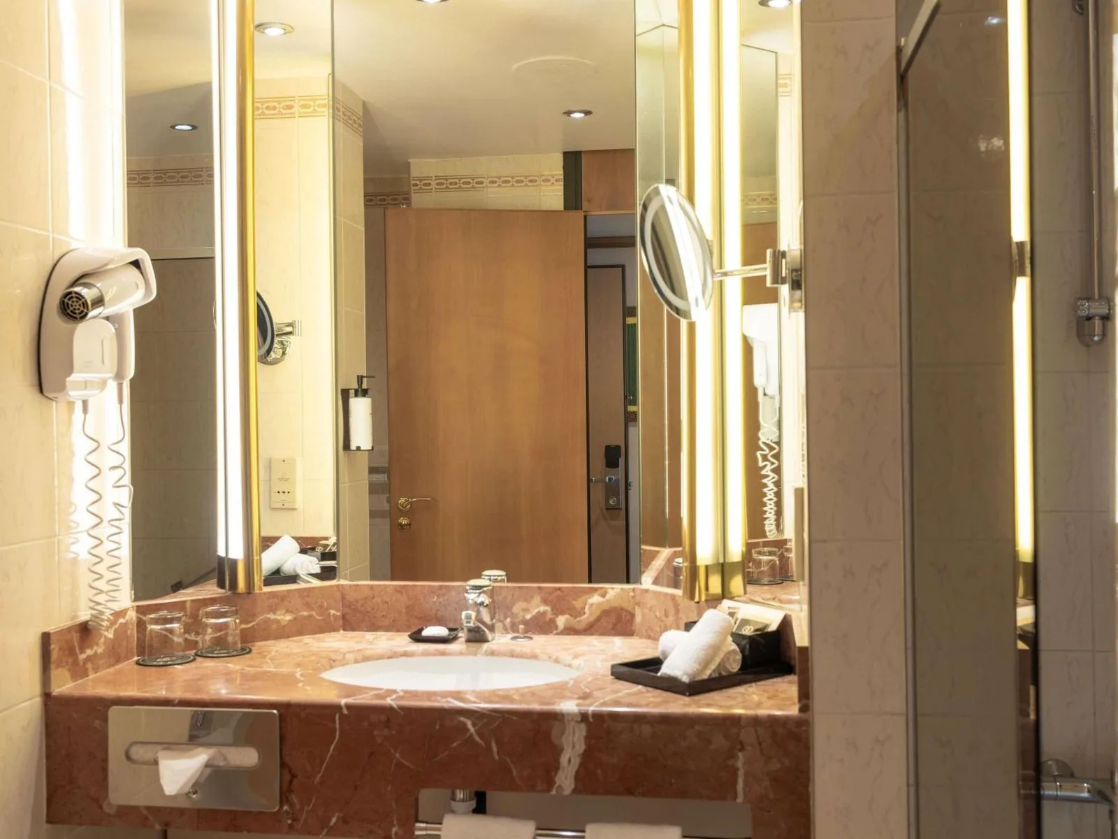 Luxurious marble bathroom in Sofitel Lyon Bellecour