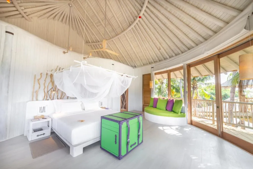 Modern bedroom at Soneva Jani