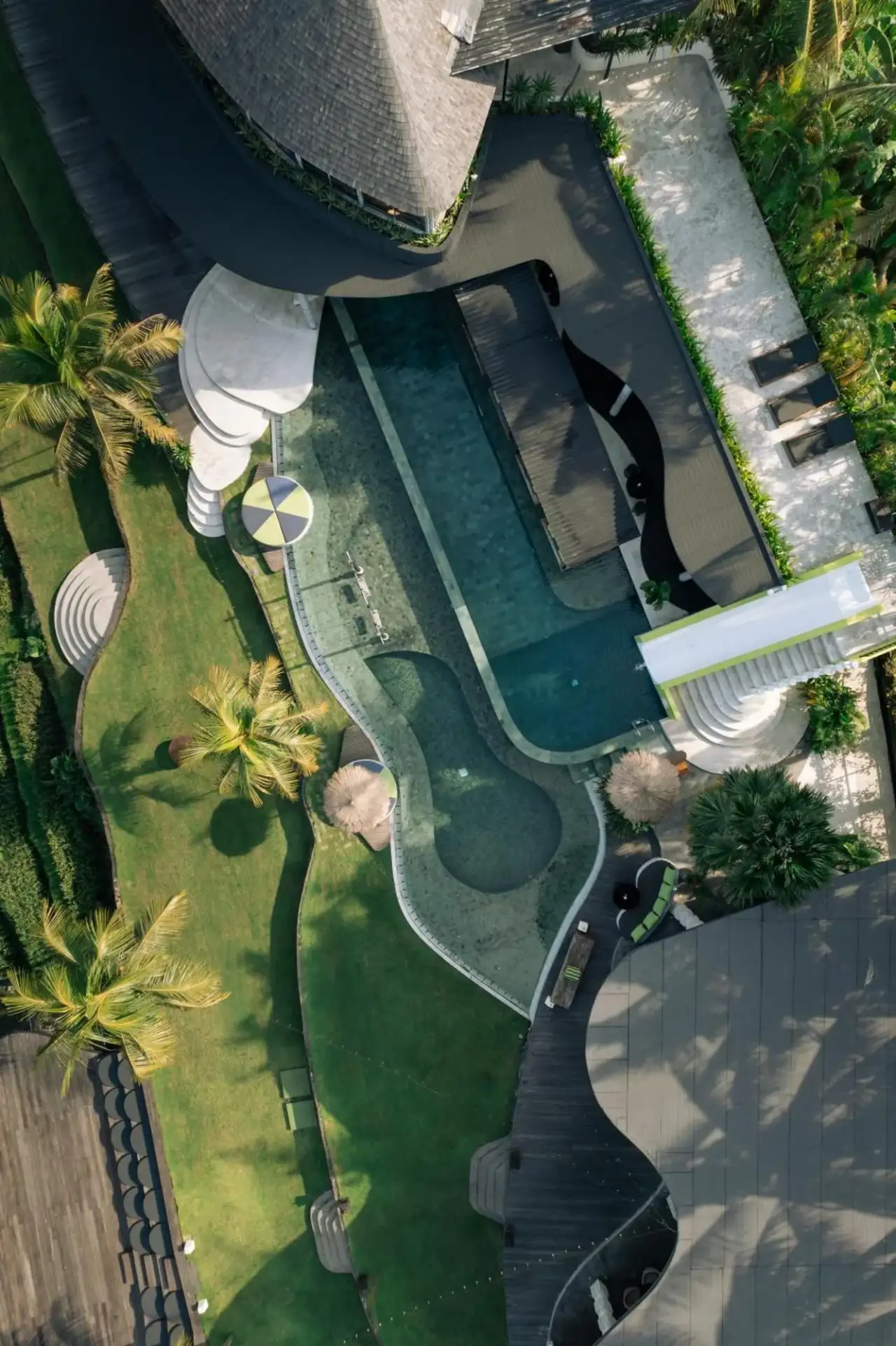 Aerial view of Soulshine Resort Ubud, Bali pool area