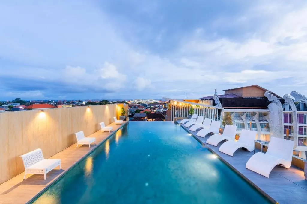 View of the rooftop pool at Stark Boutique Hotel and Spa in Bali