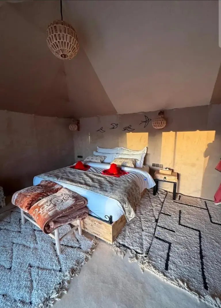 Starlit Luxury Camp stylish master bedroom setup