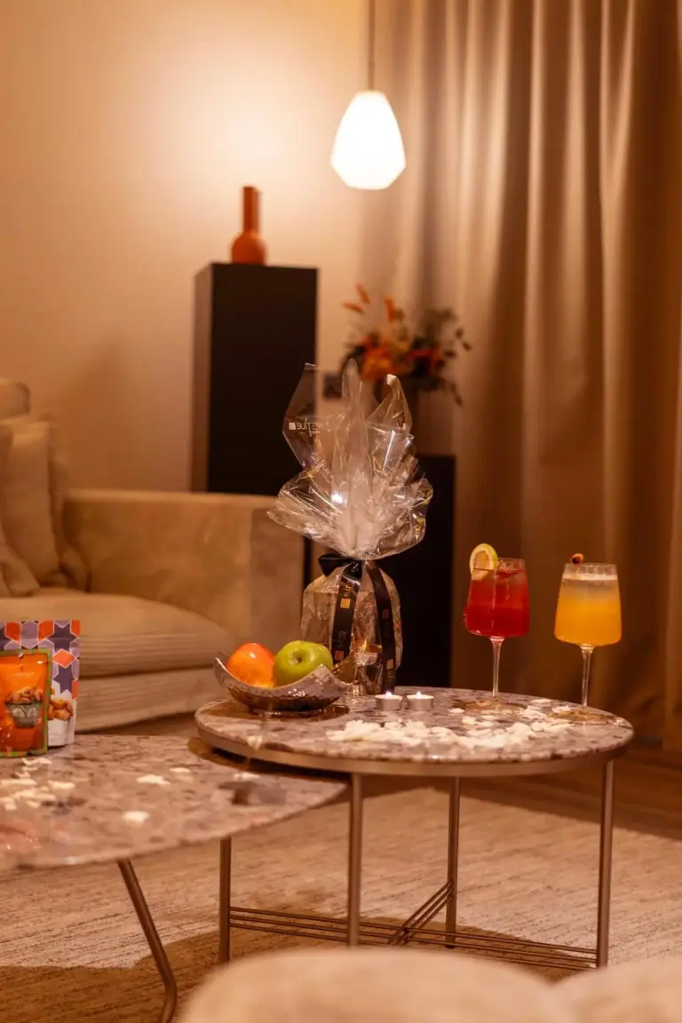 Table with drinks at Suites By Le Rêve in Tangier