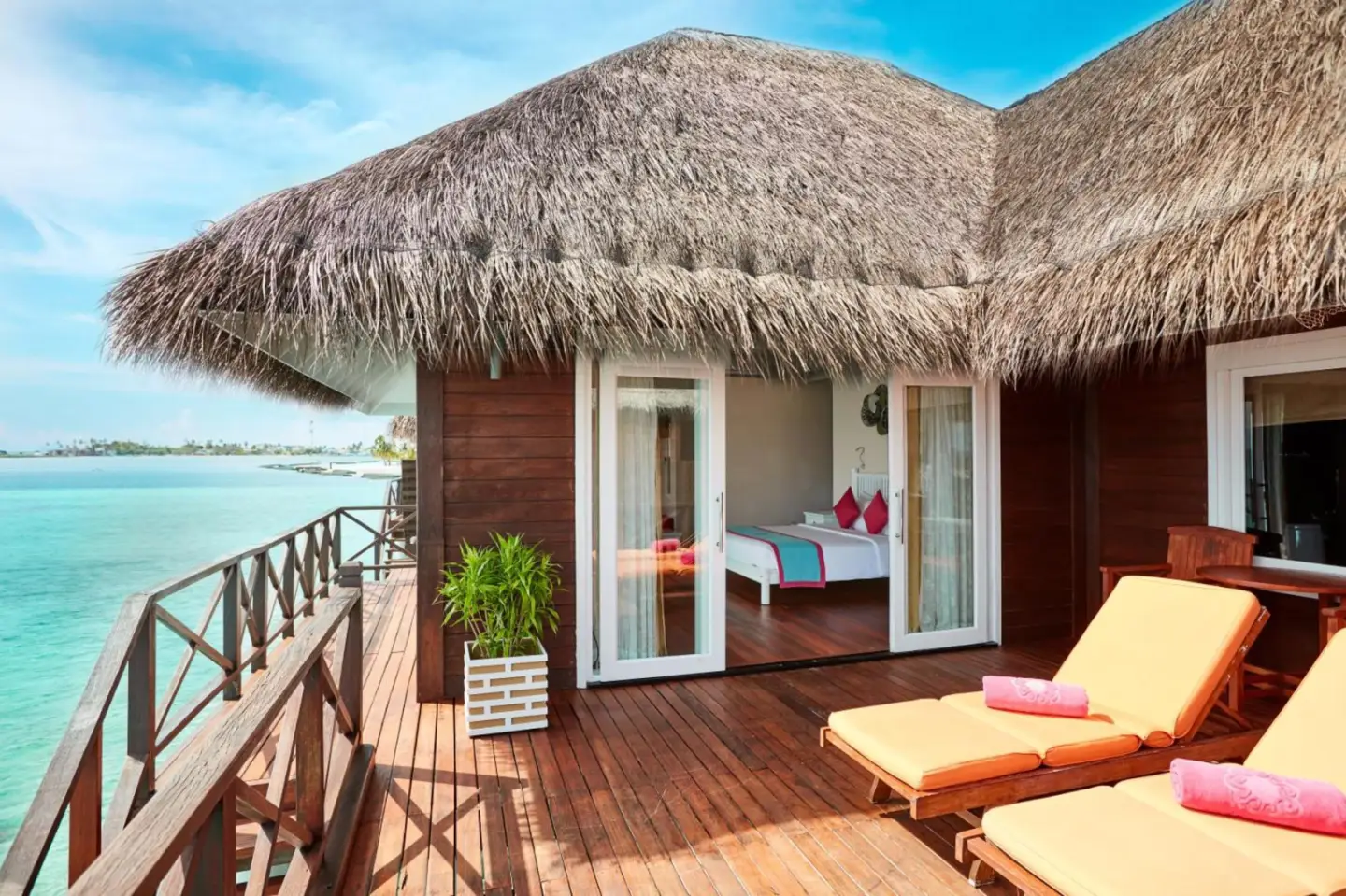 Private deck of a villa at Sun Siyam Vilu Reef