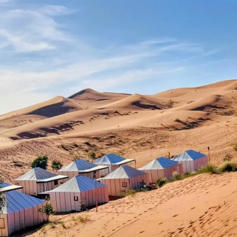 Wüstenblick vom Sunrise Dunes Luxury Camp in Merzouga