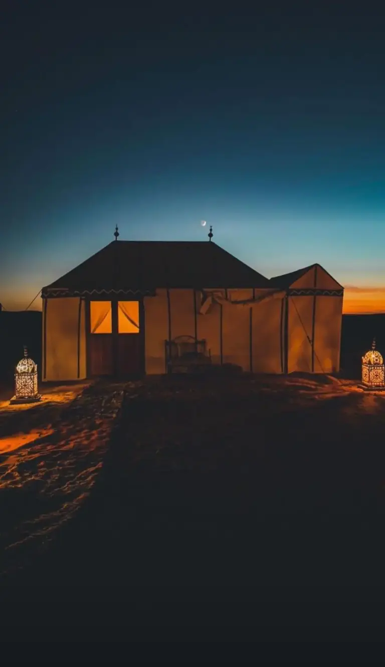 Super Luxury Camp à Merzouga au coucher du soleil
