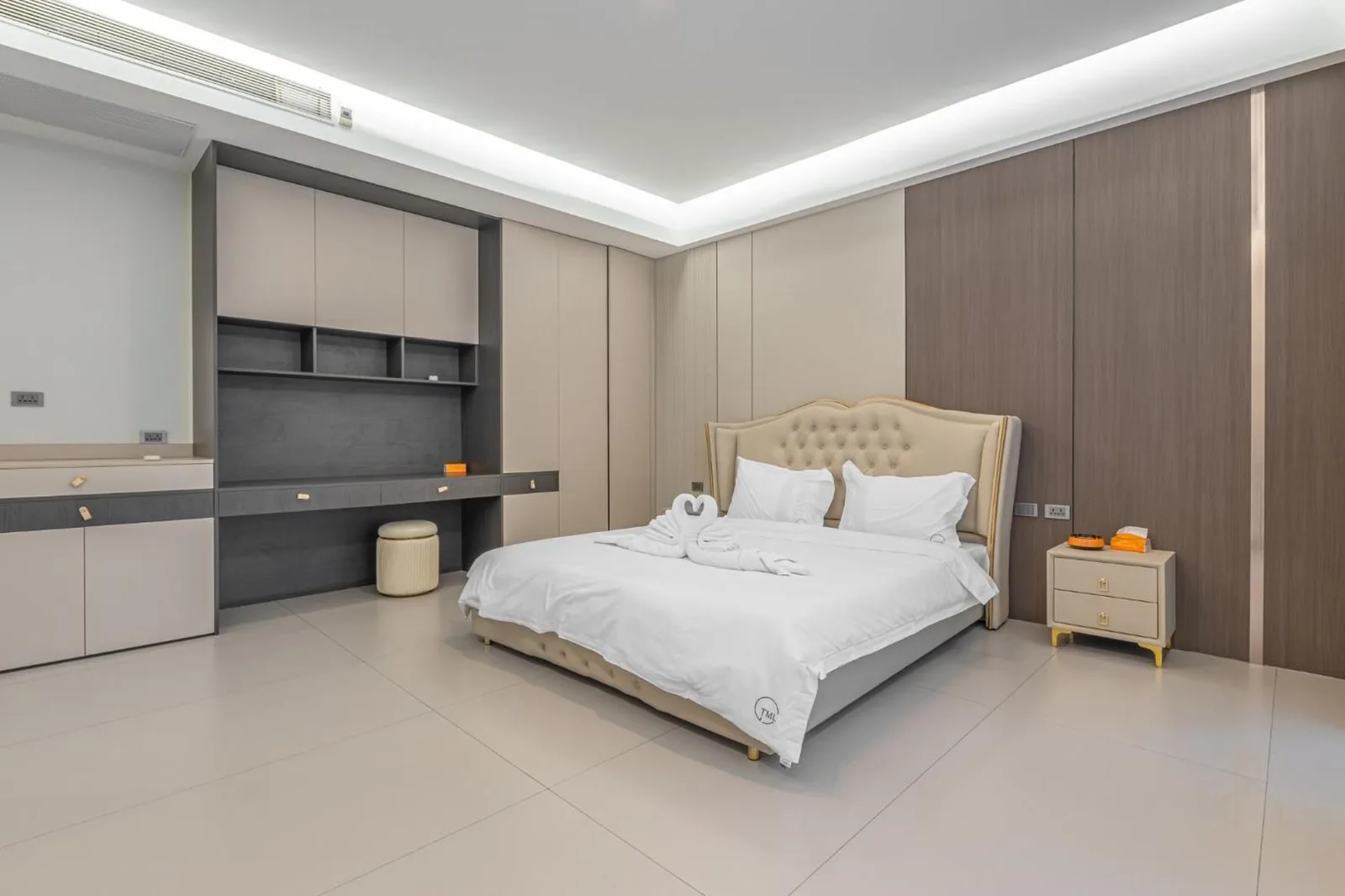 T M L-Urban Modern Pool Villa master bedroom with elegant decor