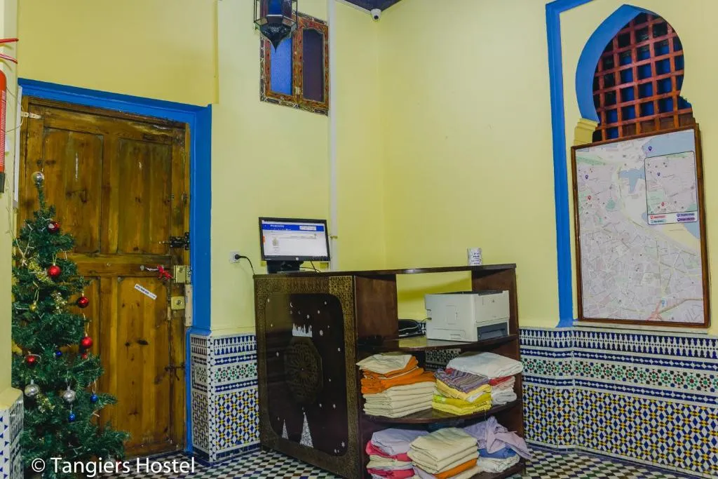 Reception desk at Tangiers Hostel