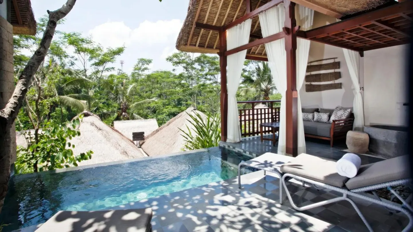 Private pool area at Tejaprana Resort & Spa, Ubud