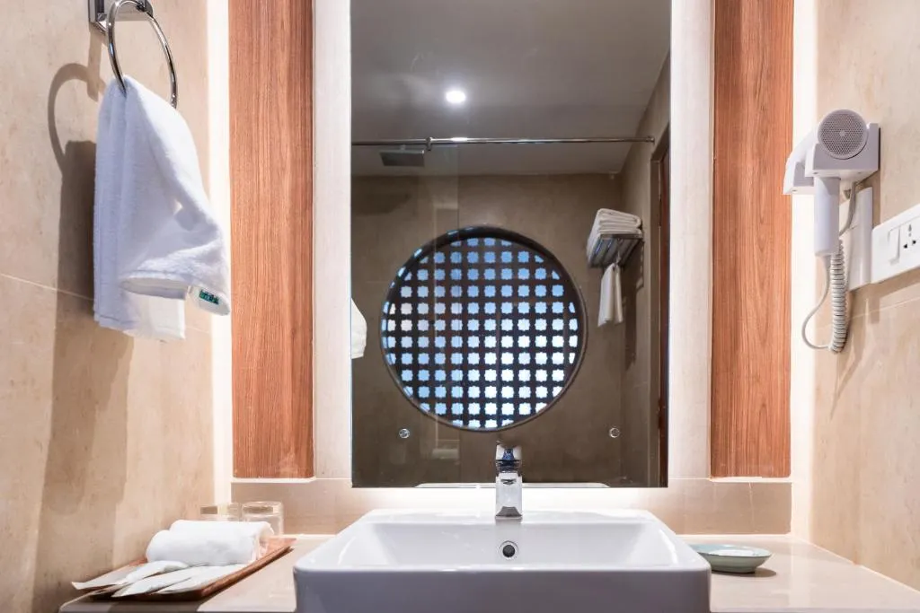 Temple Bell Boutique Hotel & Spa bathroom in Pokhara