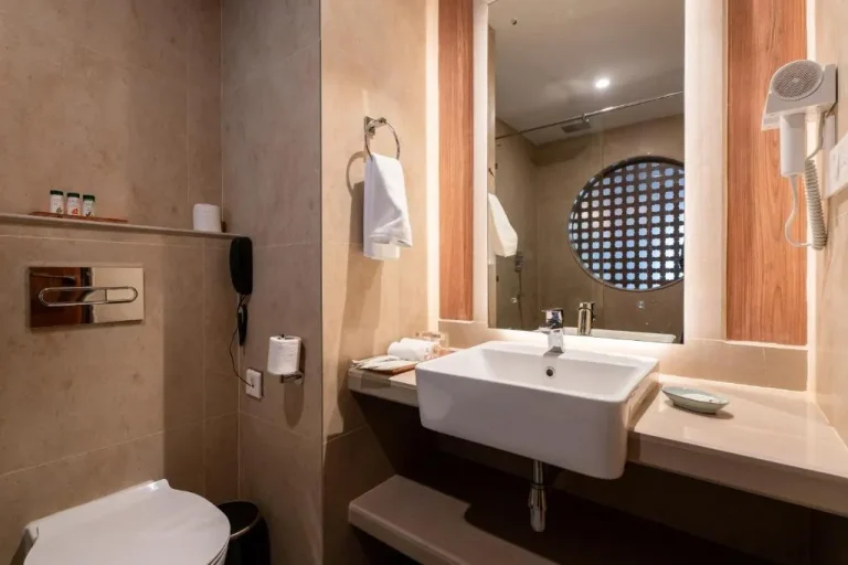 Temple Bell Boutique Hotel & Spa bathroom in Pokhara