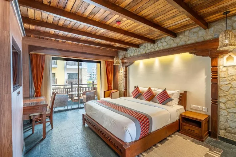 Temple Bell Boutique Hotel & Spa deluxe room in Pokhara