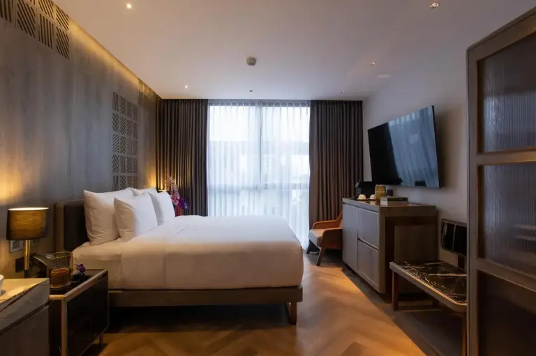 Sophisticated bedroom at Ten Six Hundred, Chao Phraya, Bangkok by Preference, managed by The Ascott Limited