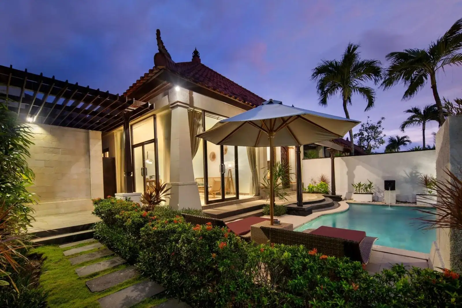 Exterior view of villa at The Club Villas Seminyak