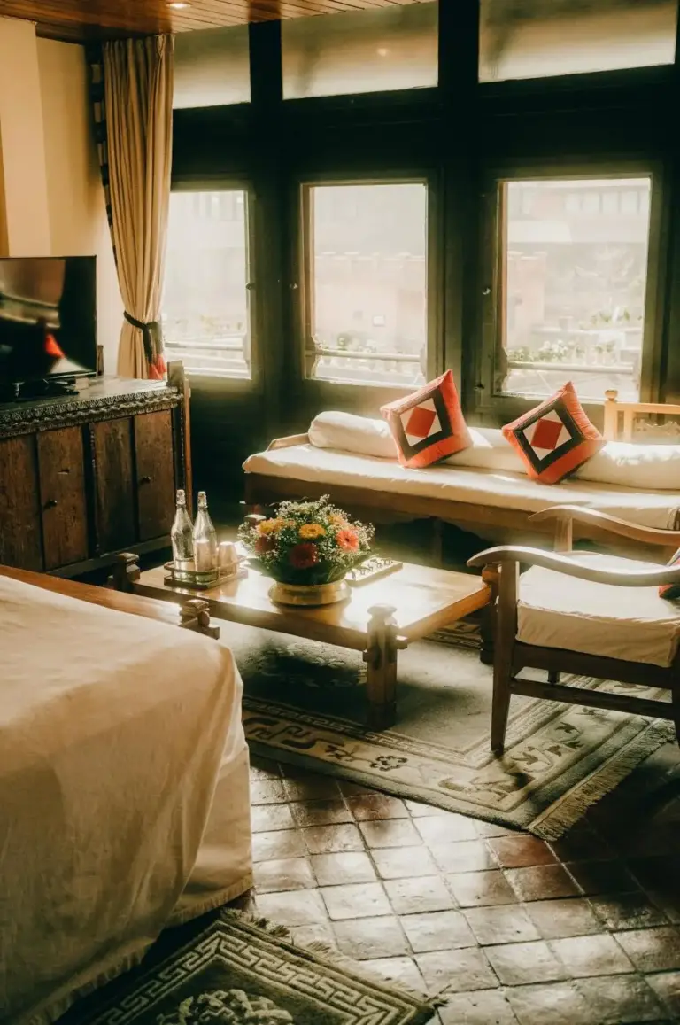 Spacious living area at The Dwarika's Kathmandu