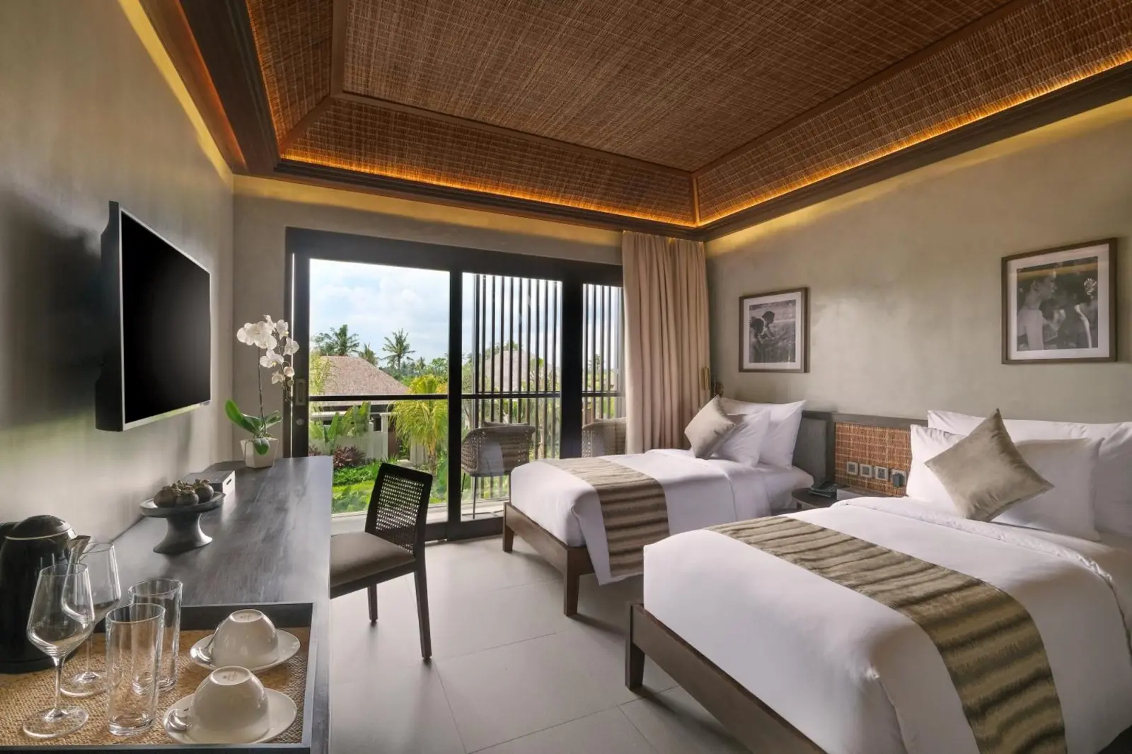 Zweibettzimmer mit Balkon im The Garcia Ubud Hotel & Resort