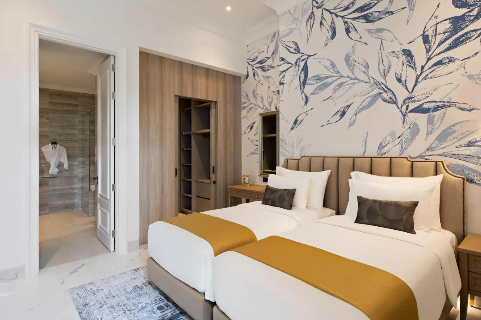 A stylish bedroom at The Grand Mansion Menteng