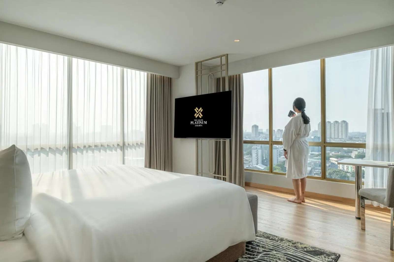 Vue depuis une chambre d'invité au The Grand Platinum Jakarta