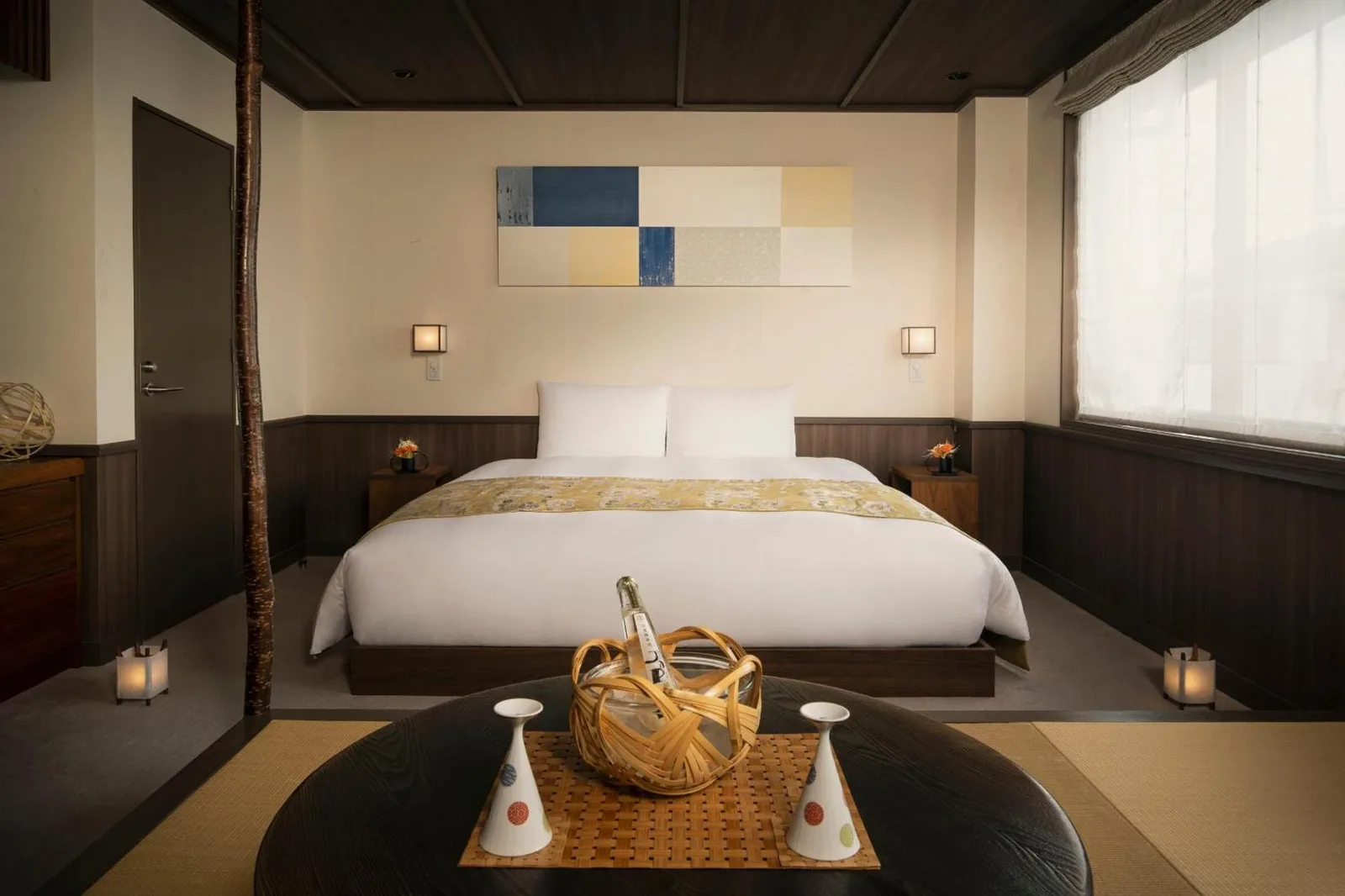 Spacious bedroom at THE JUNEI HOTEL Kyoto Imperial Palace West