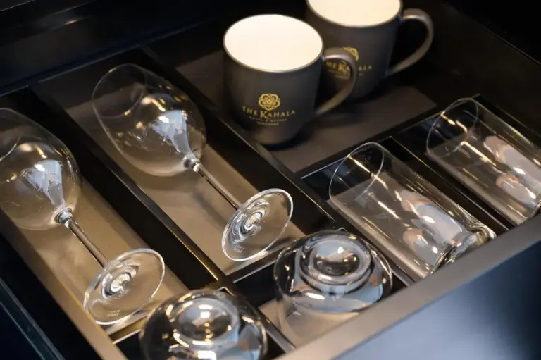 Glassware storage at The Kahala Hotel & Resort Yokohama