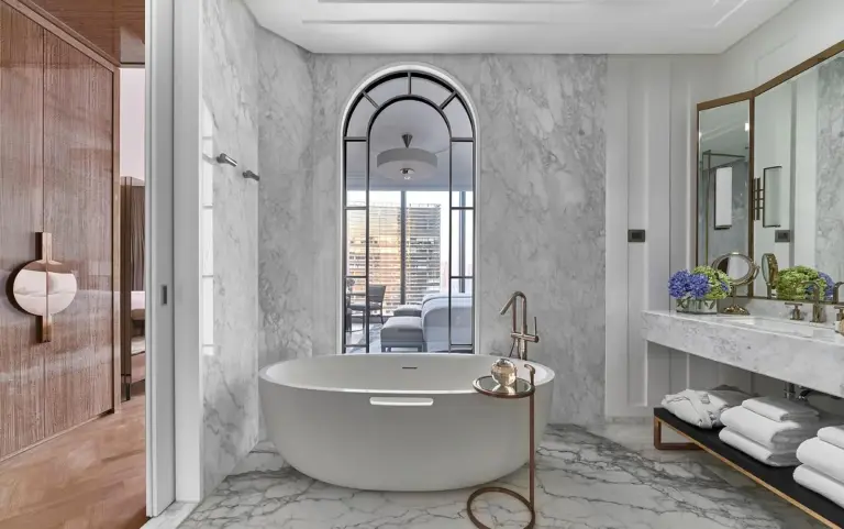 Bathtub with a view at The Langham, Jakarta