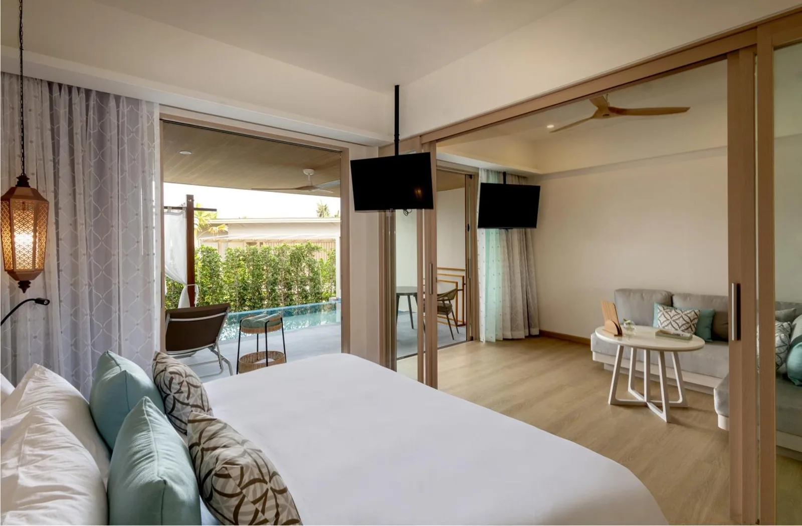 Spacious living area in The Little Shore Khao Lak by Katathani