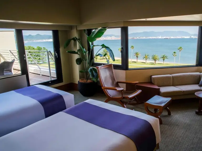 View from the Twin Room at The Luigans Spa and Resort in Fukuoka