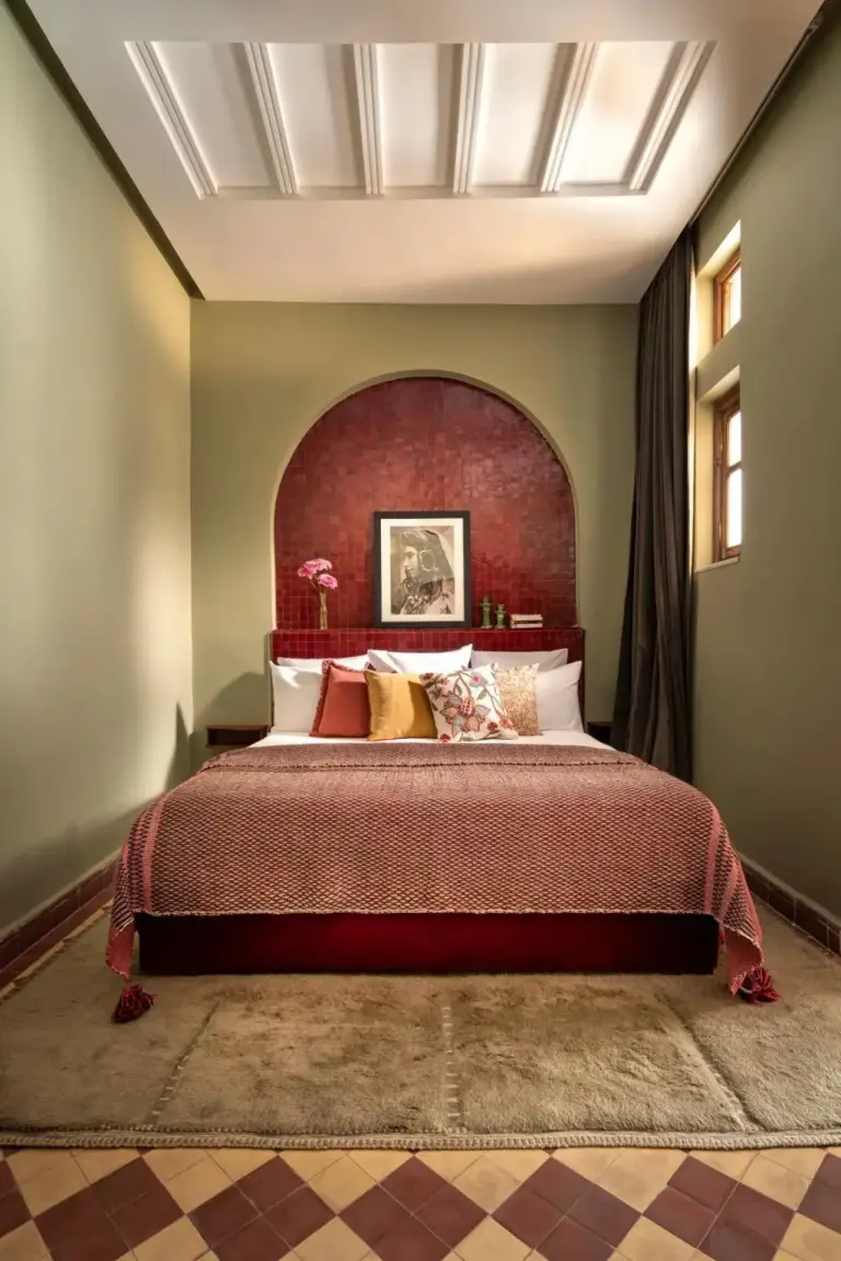 Stilvolles grünes Zimmer im The Mellah Hotel Marrakech