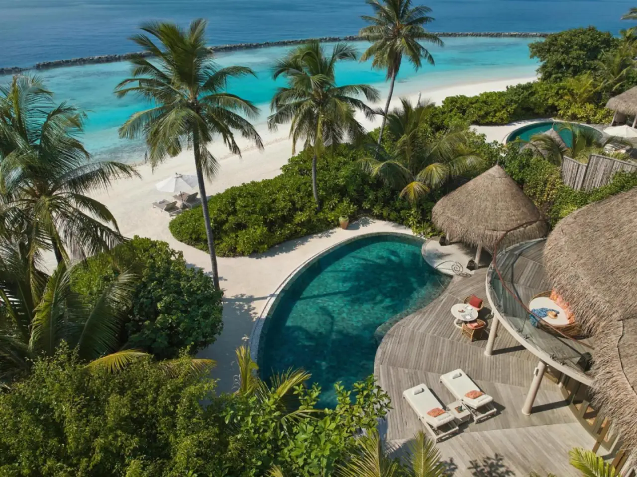 Scenic poolside view at The Nautilus Maldives