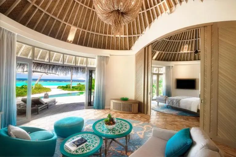 Villa living space at The Nautilus Maldives