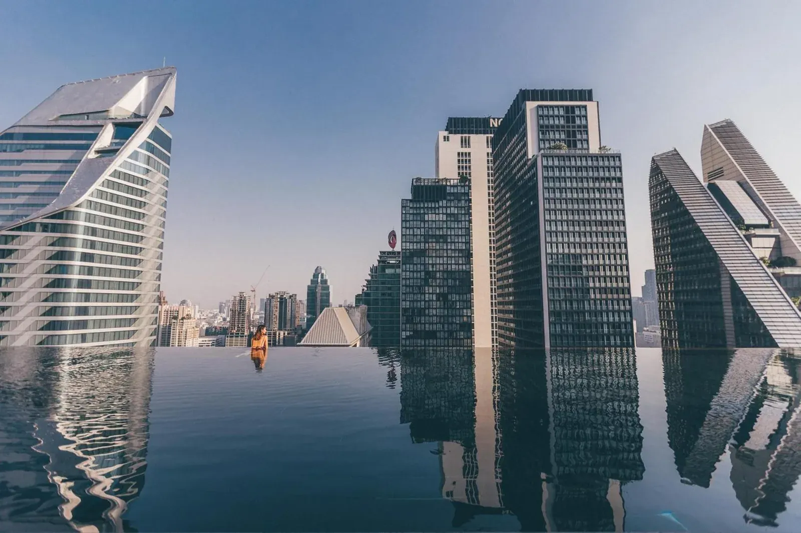 Infinity pool view at The Okura Prestige Bangkok