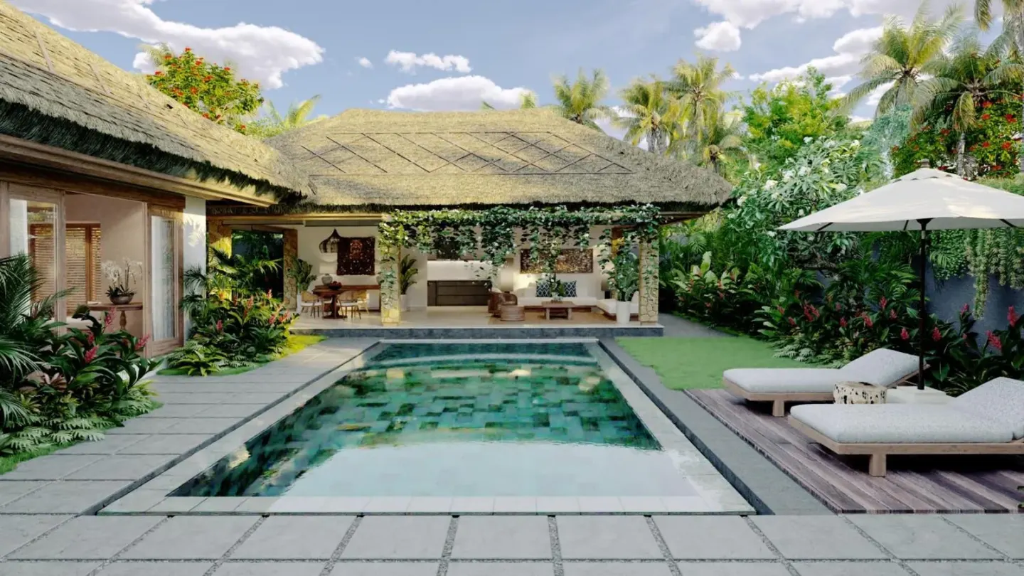 Außenbereich mit Pool im The One Boutique Villa & Spa Seminyak