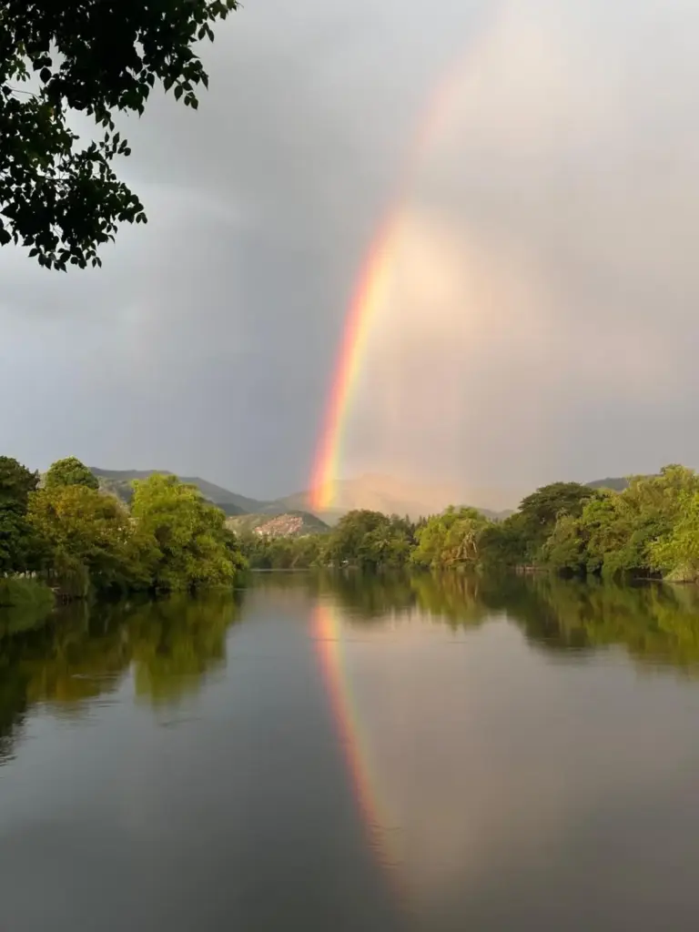 Rainbow view from The Parrot Inn Kanchanaburi