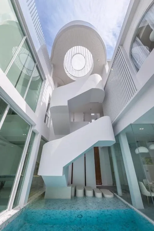 Unique staircase design in The Pool Space - ICONIC Pool Villa, Pattaya