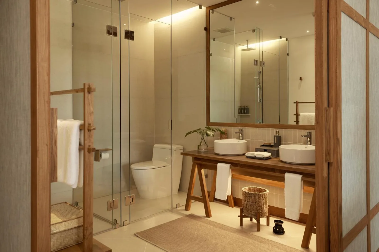 A luxurious bathroom with modern amenities at The Retreat Koh Chang, an SLH Hotel.