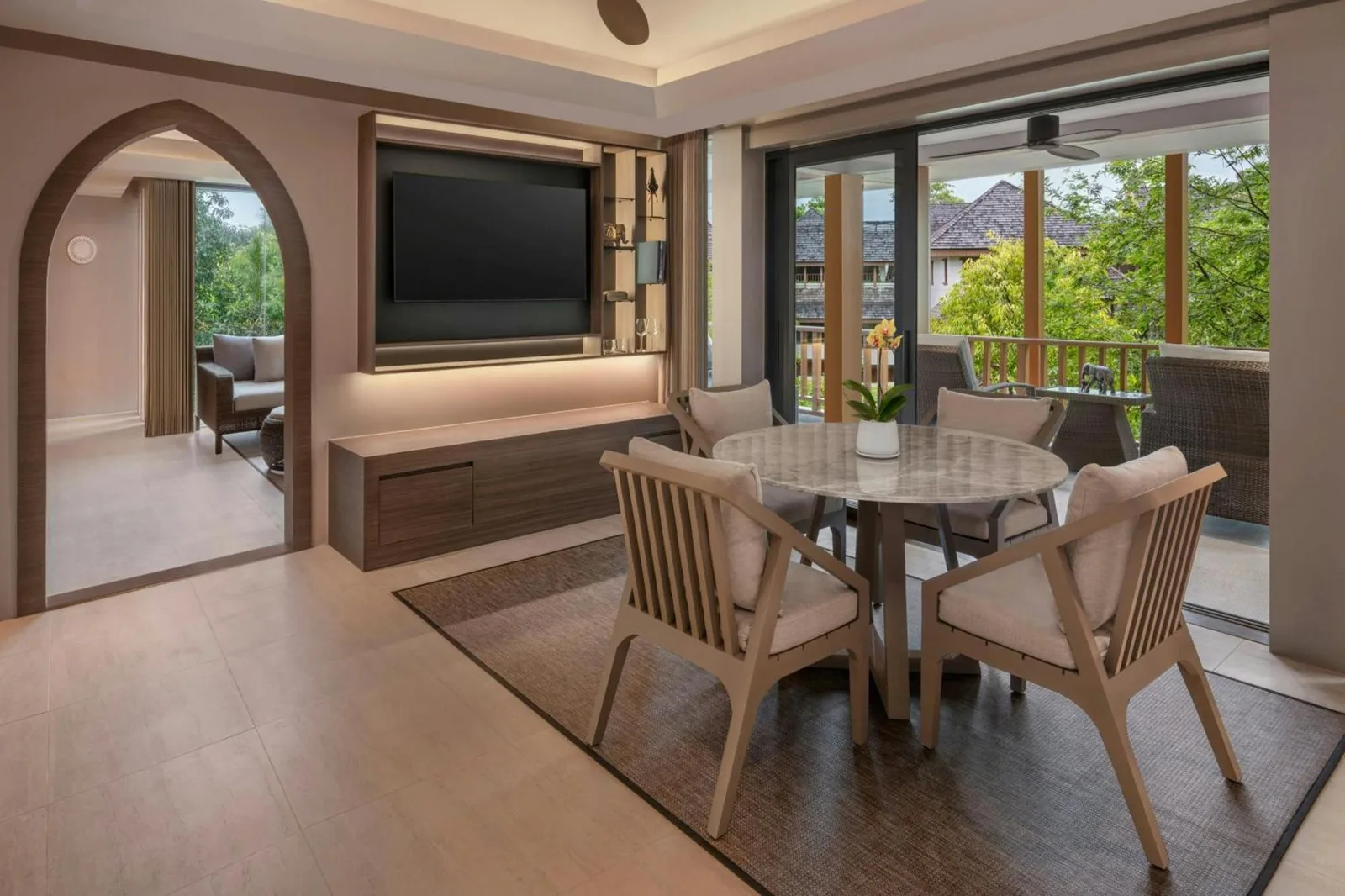 Dining area in a suite at The Ritz-Carlton, Koh Samui