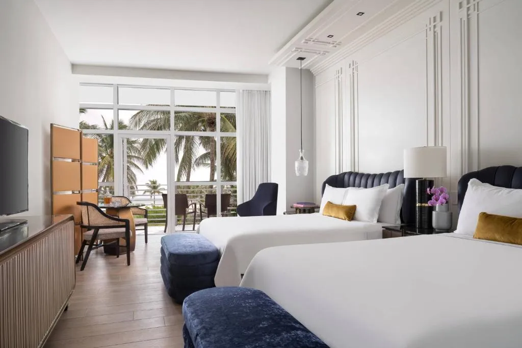 Elegant guest room at The Ritz-Carlton, South Beach Miami