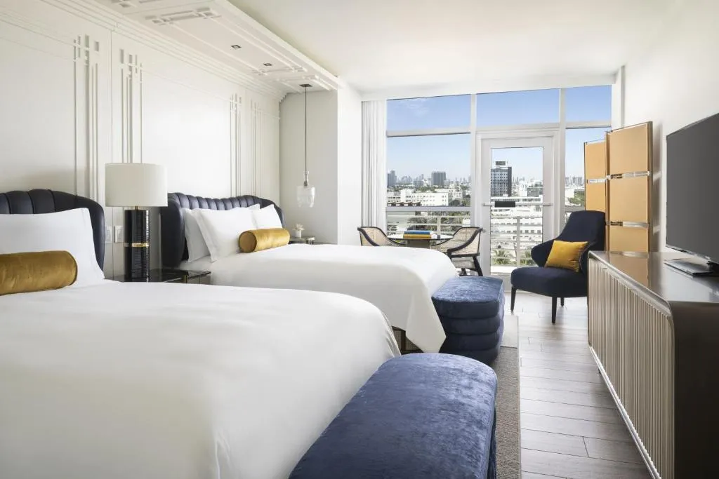 Modern guest room at The Ritz-Carlton, South Beach Miami