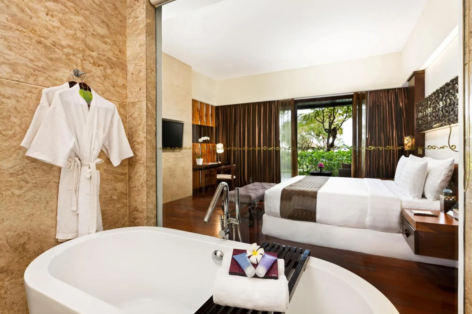 Bathroom view connecting to the room at The Seminyak Beach Resort & Spa