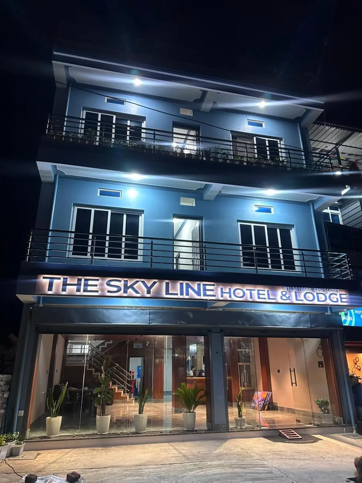 Exterior view of The Skyline Hotel in Dharan