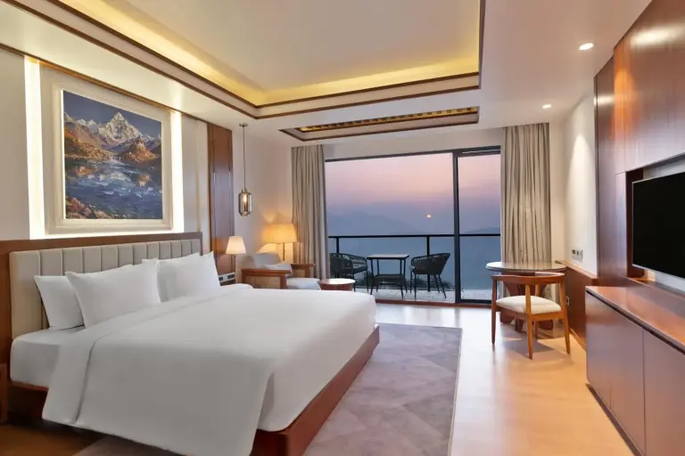 Room with sunset view at The Soaltee Resort, Shivapuri National Park, Kathmandu