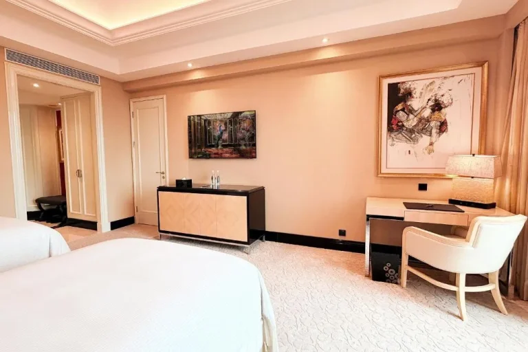 Modern workspace in a guest room at The Trans Luxury Hotel Surabaya