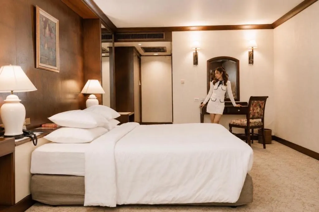 Configuración de habitación elegante en El Twin Lotus Hotel, Nakhon Si Thammarat